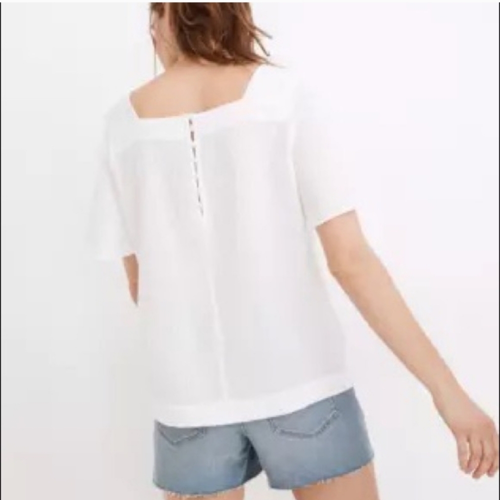 Madewell White Harlow Square Neck Top - Picture 2 of 9